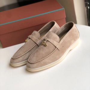 Chaussures décontractées DONNAIN Taupe Minimal Penny Mocassins pour femmes de luxe en daim véritable cuir plat couture à la main mocassins à enfiler