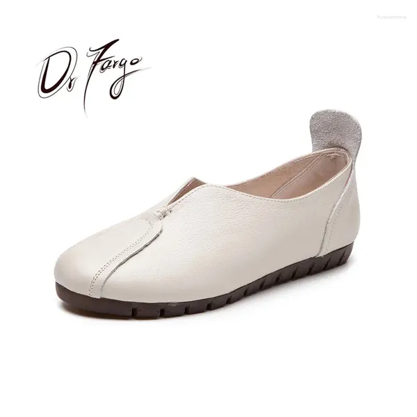 Zapatos informales DRFARGO 2024, mocasines para Mujer, suela suave, zapatos planos antideslizantes de cuero genuino para Mujer, Zapato talla 35-42