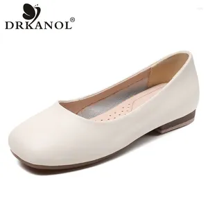 Zapatos informales drkanol conciso flan mujeres de cuero genuino comodidad poco profunda resbalón en mocasines Damas de vaca suave SOLO SOLO SOLO