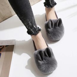 Zapatos casuales orejas de algodón de invierno talla 34-43 mocasines de peluche