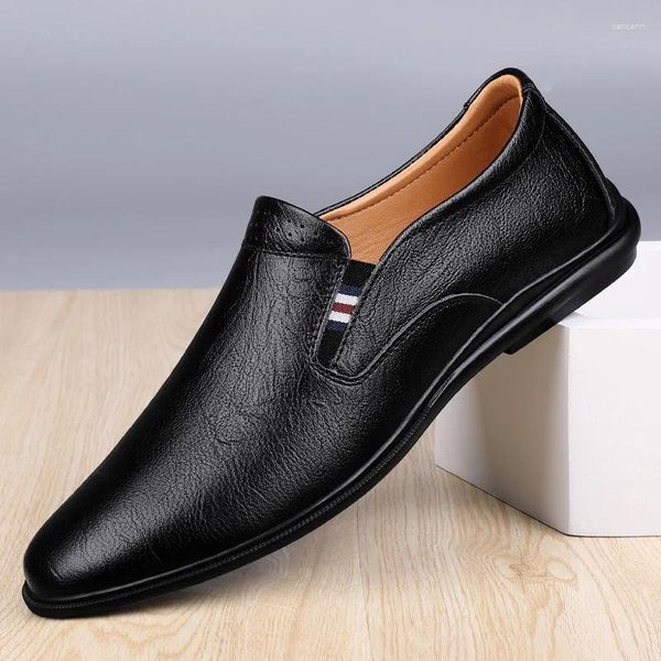 Zapatos casuales elegantes elegantes mocasines suaves mocasines primavera de cuero otoño planos transpirables para hombres