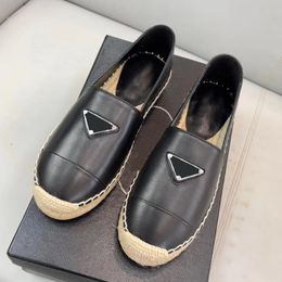 Chaussures décontractées en cuir brodé de pêcheur, chaussures plates classiques pour dames