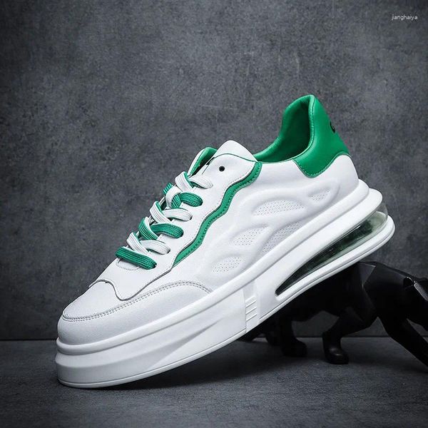 Chaussures décontractées Angleterre Style Hommes Loisirs Blanc Respirant À Lacets Chaussures De Sport Marque Designer Coussin D'air Baskets Plateforme Chaussures Mans