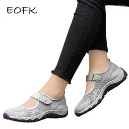Chaussures décontractées eofk Summer Femme Sneakers Farts Tissu Boucle de cerceau Softs Confort