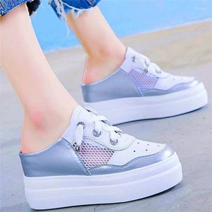 Zapatos casuales EUR 34-42 Zapatillas de deporte de moda Sandalias de cuña con plataforma de cuero de vaca para mujer Mulas con cordones y punta redonda Tacones altos Mocasines Oxford