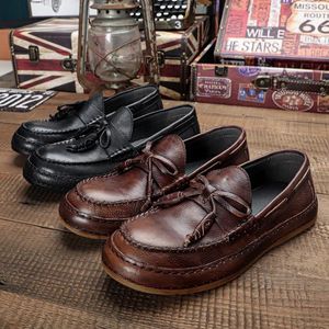 Chaussures décontractées Euro Taille Super Soft Vérite en cuir en cuir masculin pour homme à nœud arc homme d'affaires concise concise car