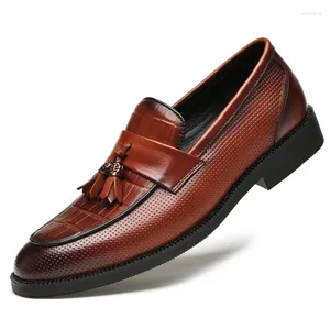 Zapatos Casuales Mocasines Penny de Estilo Británico de Cuero Europeo y Americano para Hombres Novio de Boda