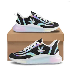 Casual schoenen Fashion Gradient Leaves Printend Sneakers Air Cushion For Walk Luxury Tennis Brand Men