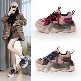 Chaussures décontractées Fashion High Sneakers pour femmes Korea Style épaisse semelle extérieure Trendy Sport High Platform Sneaker Femme