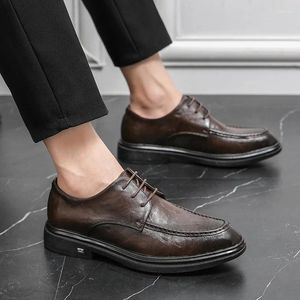 Chaussures décontractées mode hommes 2024 printemps automne robe à lacets affaires mâle en cuir chaussure à la main Oxfords travail