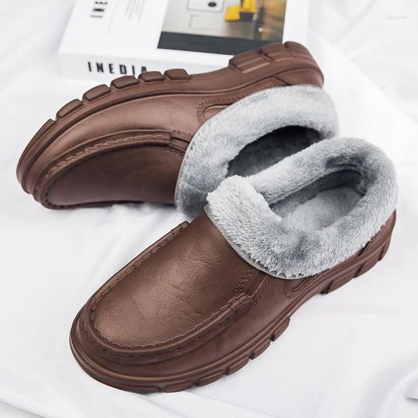 Zapatos informales moda para hombres de algodón de invierno calentado con calzado Eva conduciendo para hombres con mocasines