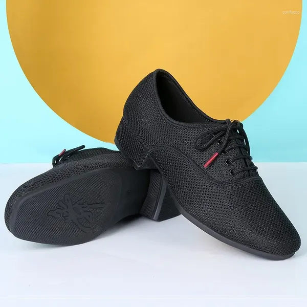 Chaussures décontractées à la mode pour hommes, chaussures de danse Standard, pour salle de bal, maille respirante, talon bas, compétition d'entraînement, Sport de danse moderne