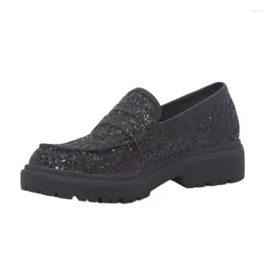 Chaussures décontractées Fashion Rhinesto Men de cristal Black Loafer Round Toe Slip confortable sur le printemps respirant Single Single