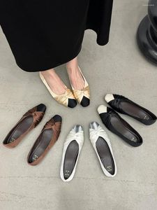 Casual schoenen mode dames loafers satijnen dames jurk boog ontwerp lage platte hakken zwart bruin wit beige sexy dia's glijden op herfst