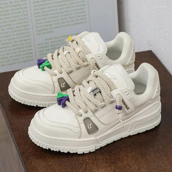 Zapatos casuales moda para mujeres 2024 pareja blanca vulcanizada plataforma al aire libre zapatos zapatos para mujeres