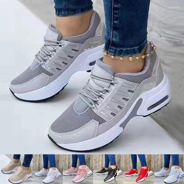 Chaussures décontractées Fashion Women Sneakers Plateforme pour le tennis Sport Running Mesh Breathable 42
