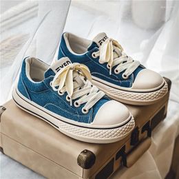 Casual schoenen modieus blauwe heren canvas ontwerp gevulkaniseerde sneakers heren originele man platform zapatos de lona