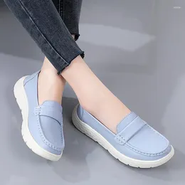 Chaussures décontractées First couche Soft Cow Hide Mom confortable Bottom Bottom Low Cutt Toe Round Mocasins Maternity Work Manding