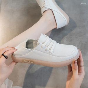 Casual schoenen met platte bodem, kleine witte dames zomer, zachte zolen, lederen loafers, enkele verpleegsters, zwangere vrouw