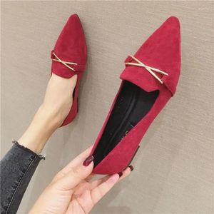 Casual schoenen plat rood puntige teen vrouw schoenen voor vrouwen luxe trends 2024 wandelontwerper Koreaanse originele hoogwaardige katoen 39 a