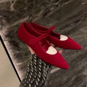 Chaussures décontractées Fonds Fashion French Point Boucle Velvet Mary Jane Jane Toe Flats Designer de luxe pour