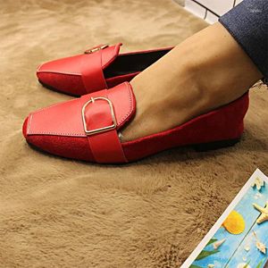 Zapatos casuales planos de gamuza para mujeres mocasines caminantes diseñador 2024 sandalias de punta cuadrada retro de verano sharrow comfort mujer zapatos