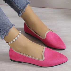 Zapatos informales planos para mujer, mocasines poco profundos con punta estrecha, sandalias acogedoras para caminar, vestido Sexy de verano 2024, calzado de diseñador para mujer