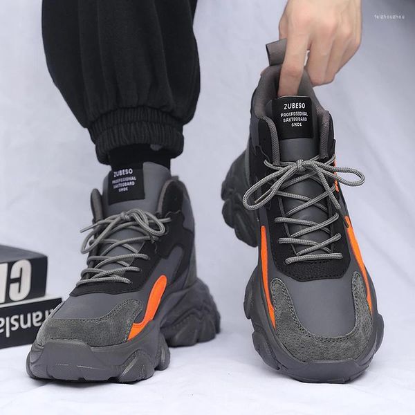 Zapatos informales para hombre, zapatillas transpirables de cabeza redonda a juego, vulcanizadas, con cordones cruzados, marca 2024