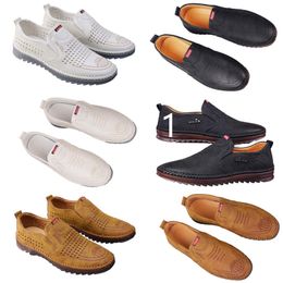 Casual schoenen voor heren lente nieuwe trend veelzijdige online schoenen voor heren antislip zachte zool ademende leren schoenen wit 39