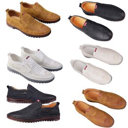 Casual schoenen voor heren lente nieuwe trend veelzijdige online schoenen voor heren antislip zachte zool ademende leren schoenen goed 39