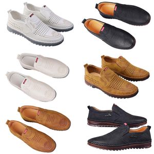 Casual schoenen voor heren lente nieuwe trend veelzijdige online schoenen voor heren antislip zachte zool ademende lederen schoenen rubber 39