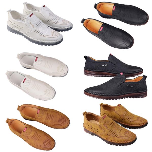 Chaussures décontractées pour hommes printemps nouvelle tendance chaussures en ligne polyvalentes pour hommes anti-dérapant semelle souple chaussures en cuir respirant blanc
