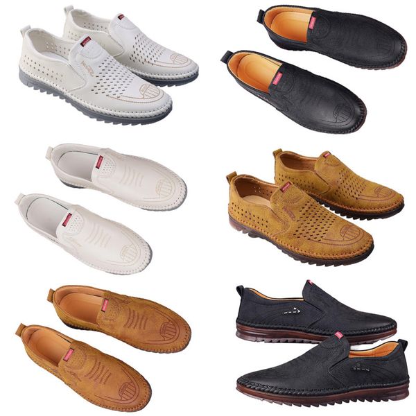 Chaussures décontractées pour hommes printemps nouvelle tendance chaussures en ligne polyvalentes pour hommes anti-dérapant semelle souple chaussures en cuir respirant caoutchouc 42