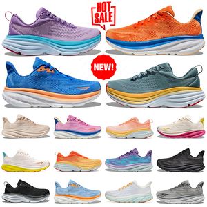 Chaussures décontractées pour hommes Chaussures pour femmes Sneakers Bondi 8 Clifton 9 Triple Black Blanc Ciel Coastal Sky Orange Orange Sunlit Ocean Green Outdoor Sport Trainers