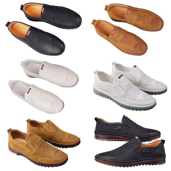 Chaussures décontractées pour hommes Spring Nouvelle tendance Versatiles Chaussures en ligne pour hommes Anti Slip Soft Sole Breathable Le cuir chaussures A111