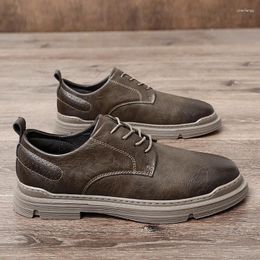 Zapatos informales formales para hombre, cuero Oxford, moda, transpirables, impermeables, planos, talla 38-44