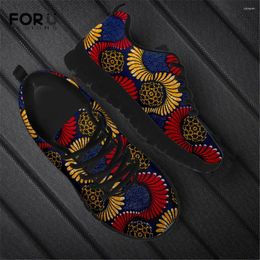 Casual schoenen voorzigelen African Print Tribe Floral Pattern Women Flats Ademende lente/herfst veter sneakers merkontwerp