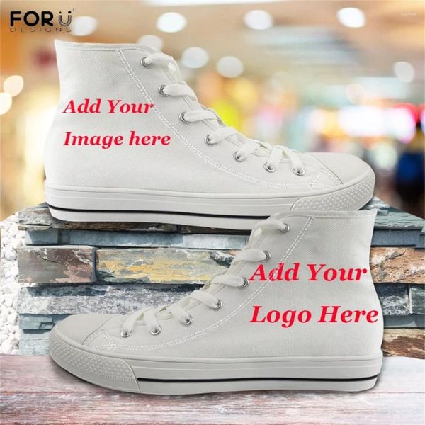 Zapatos casuales forudesigns personalizados su/imagen/texto/nombre para pinchas para unisex de lienzo alto, mujeres, caídas de zapatillas de zapatillas