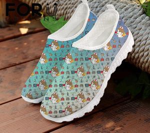 Chaussures décontractées forudesignens mignons motifs de soins infirmiers pour femmes baskets d'été femme respirant en mailles plateaux à glissière