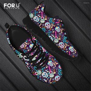 Casual schoenen ForseSigns Drop Ship dames flats sneakers Calaveras Day of the Dead Print Fashion Lace Up Herfst/Spring Ladies Footwear