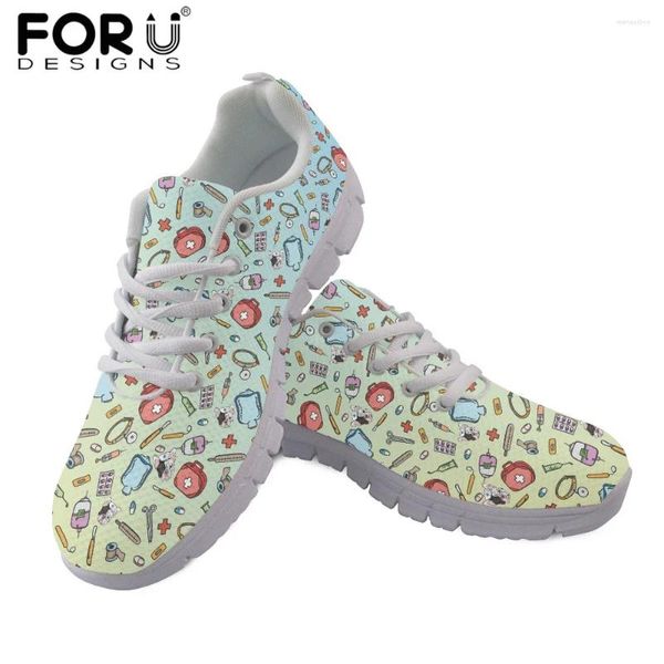 Chaussures décontractées Forudesignes Flats Lace Up Ladies Cartoon Equipment Match Super Light For Women Mesh Sneaker Mujer