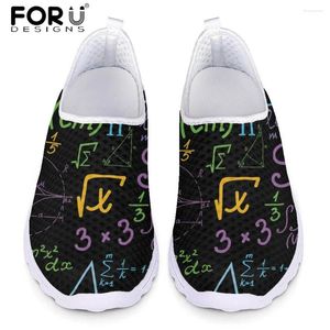 Chaussures décontractées forudesins formule Blackboard Pattern Femme Slip on Sneakers Mesh Air pour femmes Cadeaux de chaussures légères Professeur