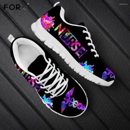 Casual schoenen ForseSigns Signs Galaxy Gedrukte vrouwen Fashion Spring Mesh Sneakers Ladies Brand Nursing Gifts For Woman Footwear
