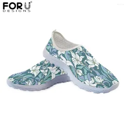 Chaussures décontractées Forudesignes Summer Slips Slip on Sneakers Orchid Flower Match Flats Air Mesh Femmes Super Light Footwear