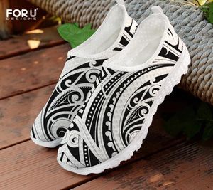 Chaussures décontractées forudesignens Summer Femmes Flats Maori Tribal Tatouage Modèle Air Mesh Slip-On Dames Sneakers Breathanble Femme 2024