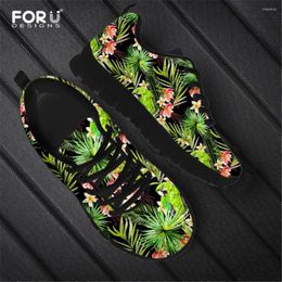 Chaussures décontractées Forudesignes Sneakers féminins Flats Tropical Hawaiian Parrot Pattern Automne / Spring Mesh Ladies Walking Footwear 2024