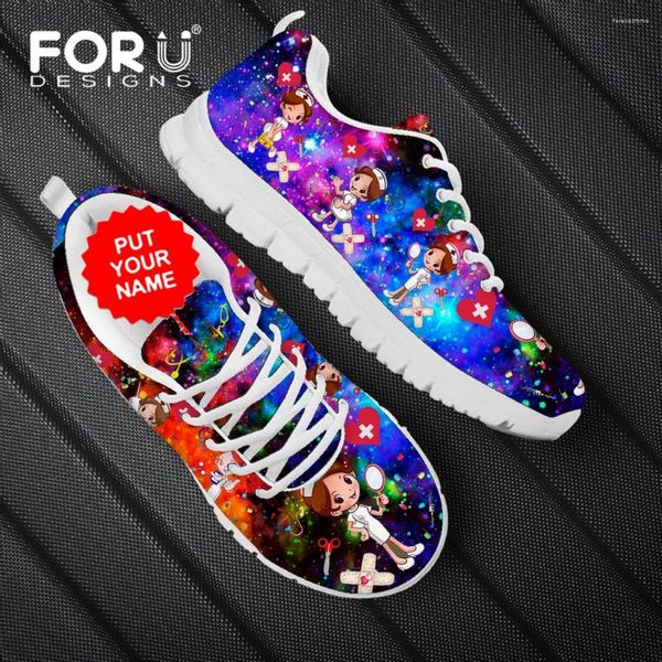 Chaussures décontractées forudesignes Femmes Tenis marche unisexe Blue Space Match Sneakers Light Light Outdoor Sport Shoe Femme Femme