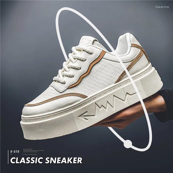 Zapatos casuales de cuatro estaciones Mench Men Sneakers Altura Aumento de la tendencia de estilo coreano Tablero de estilo Corbitoso