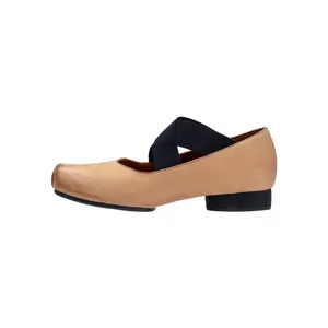 Chaussures décontractées Ballet Rétro français Gétille cuir nubuck carré hier croix en sangs