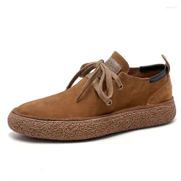 Casual schoenen Fored Cowhide Soled Man Dikke Spring herfstontwerper Outdoor Walking Heren Retro Male Board